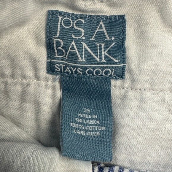 JOS A BANK Men's‎ Blue White Stripe Seersucker Casual Cotton Shorts Size 35 - Picture 7 of 8